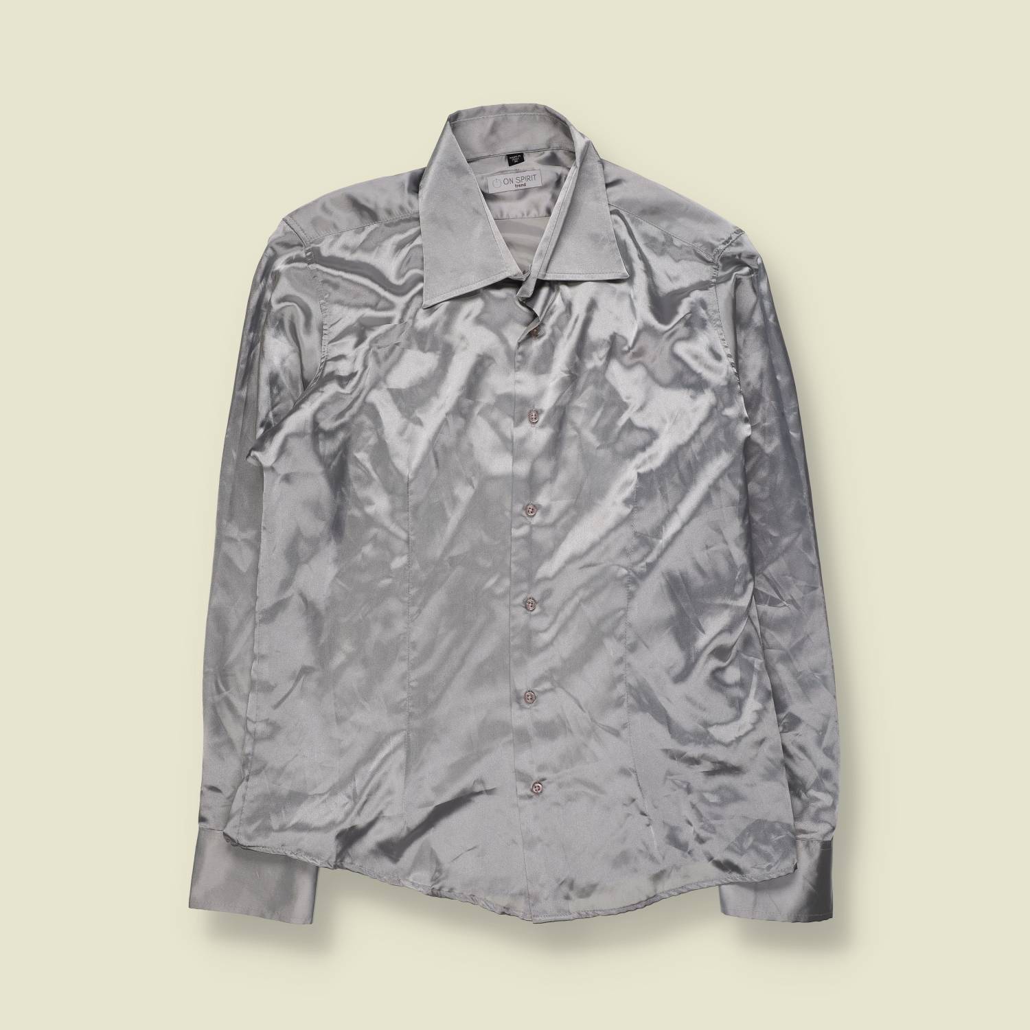 1990s | On Spirit | Made in Italy Shirt | Silver Grey - XL