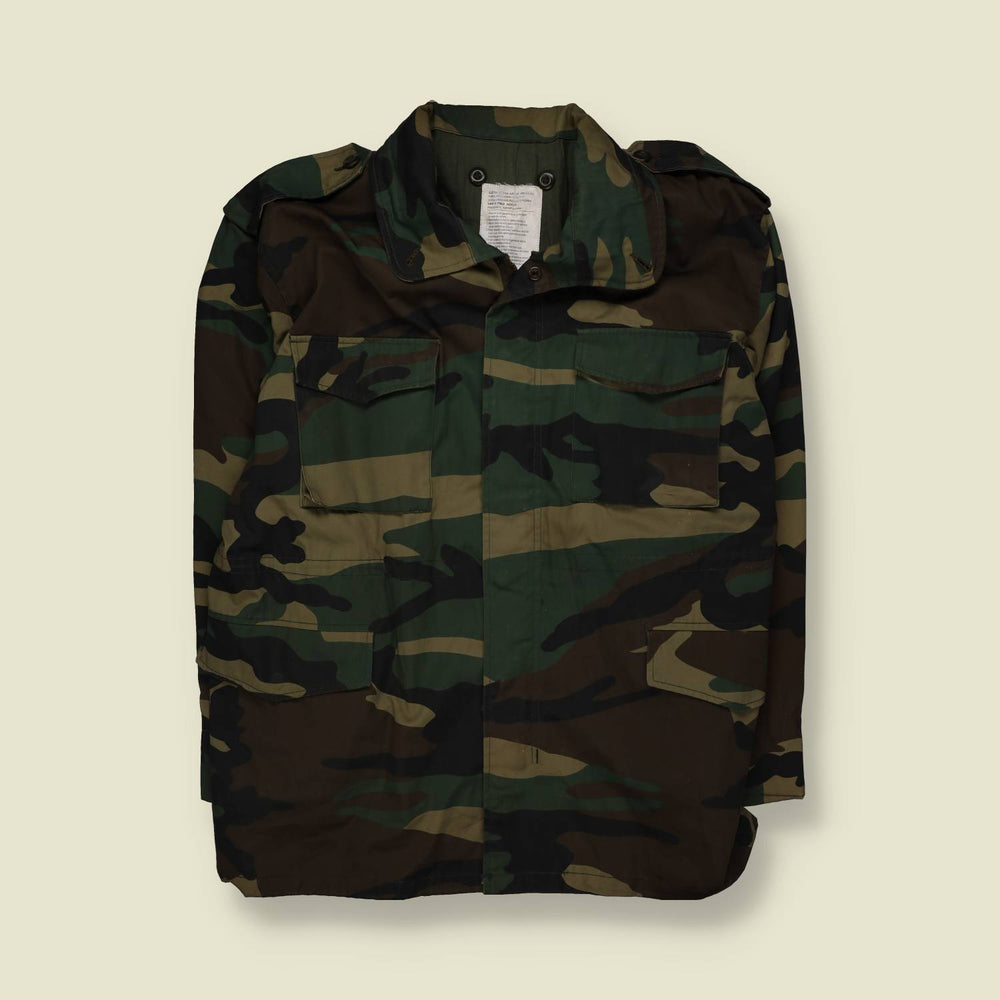 1990s | US Style Woodland Camo | Field Jacket | Olive Green - XXXXL