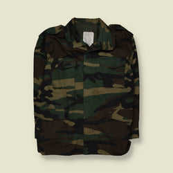 1990s | US Style Woodland Camo | Field Jacket | Olive Green - XXXXL
