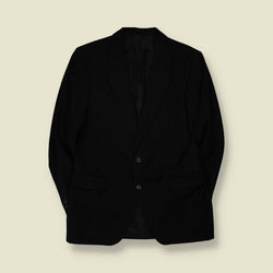 1980s | Pinstripe Suit Jacket | Black - M