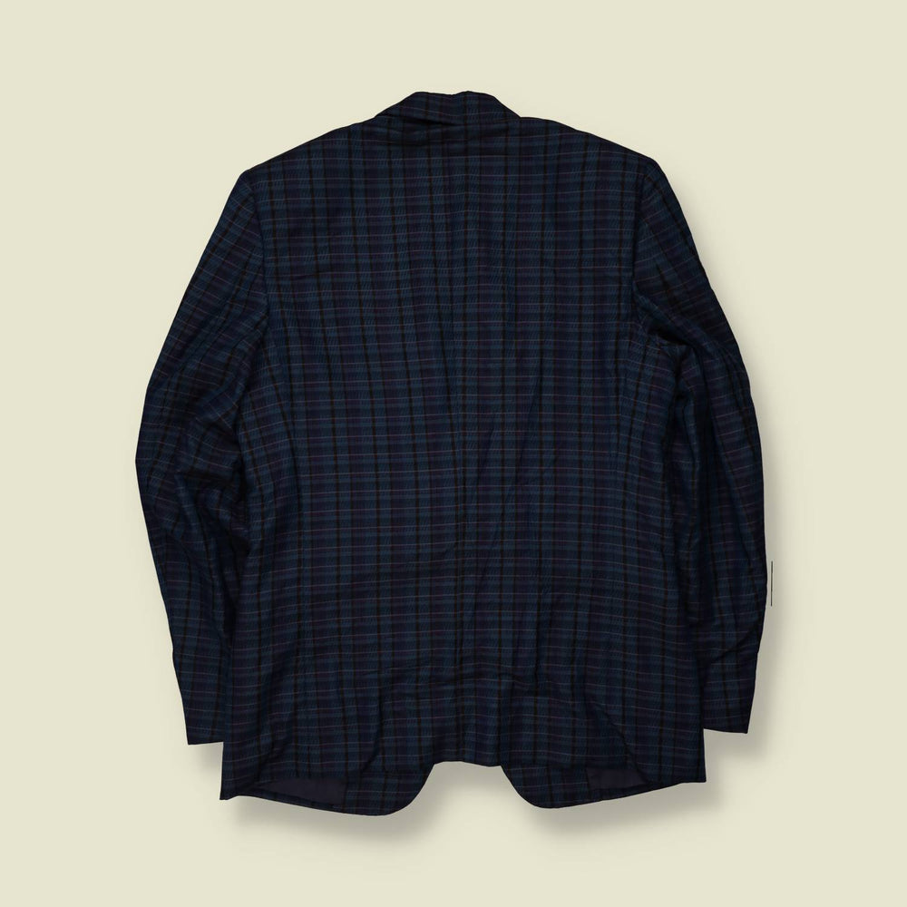 1980s | Blazer | Navy Plaid - Made in Italy - S