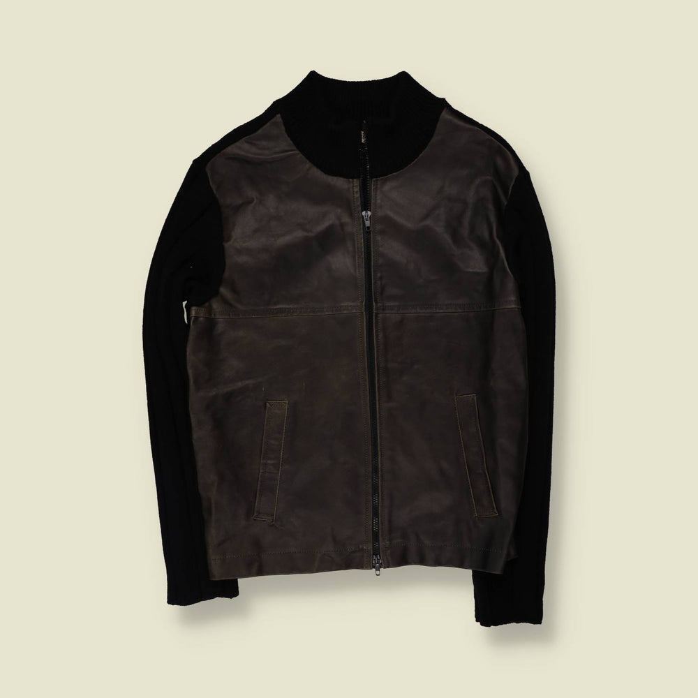 1990s | Greenlight | Leather & Knit Jacket - XS