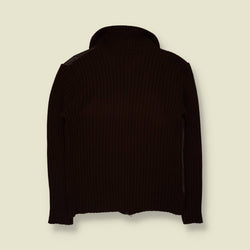 1990s | Specchio | Leather & Knit Jacket | Brown - S