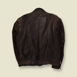 1980s | Trapper Leder | Leather Bomber Jacket | Brown - L