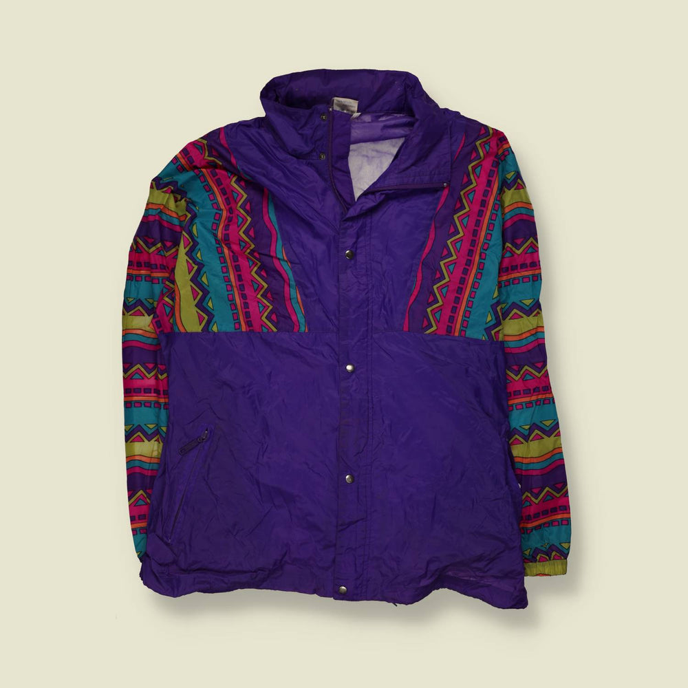 1980s | Etirel | Windbreaker | Purple & Aztec Print - 5XL