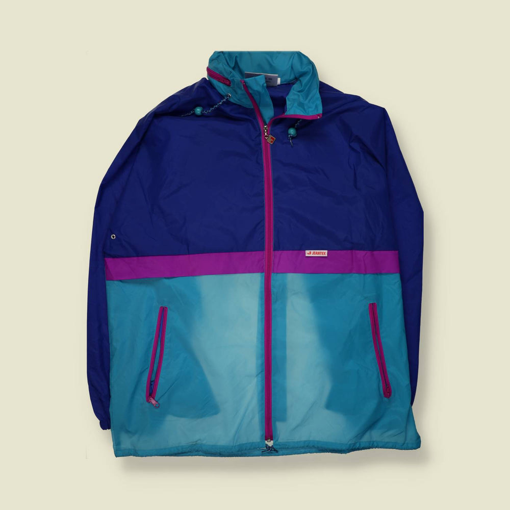 1980s | Jeantex | Windbreaker | Blue, Teal & Purple - 4XL