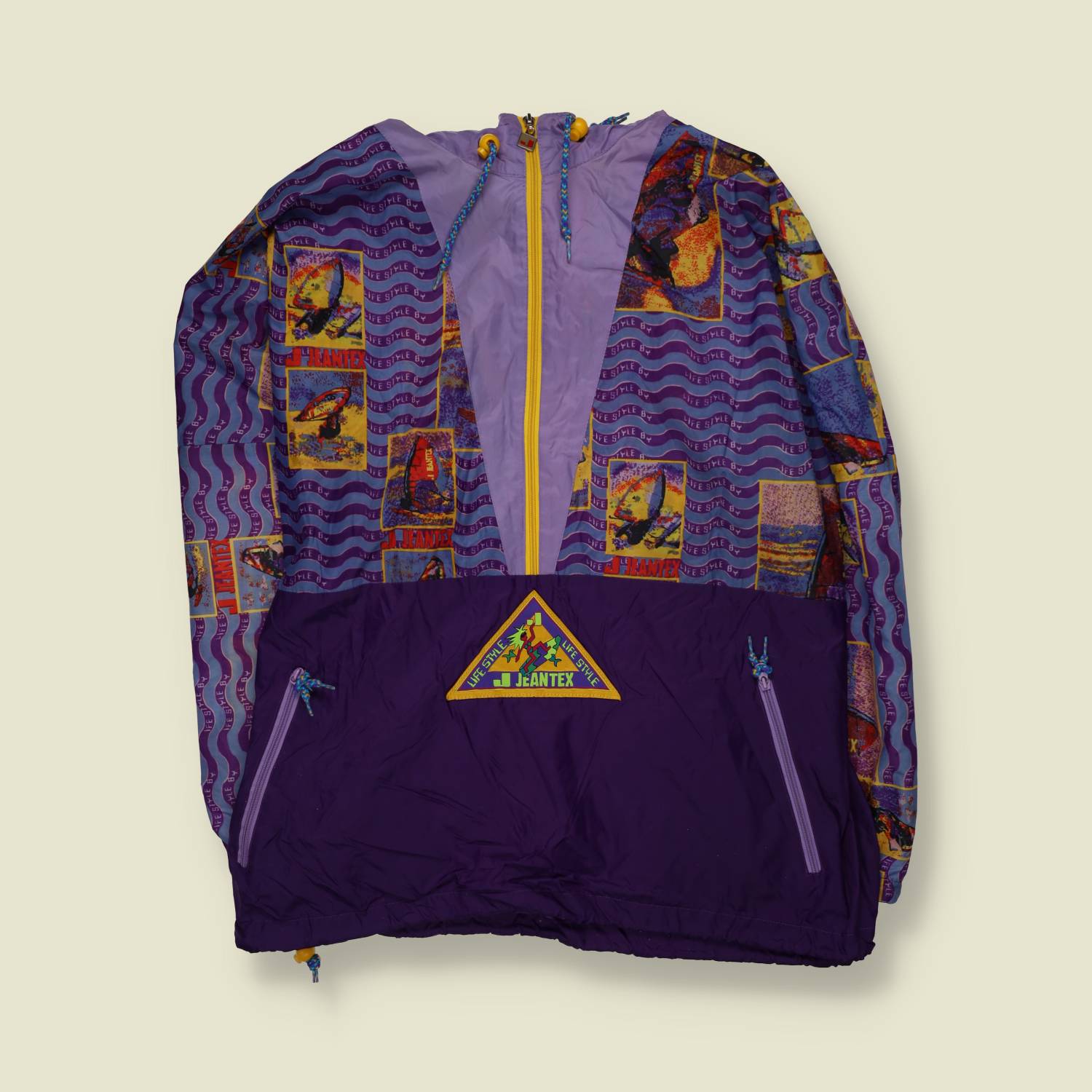 1980s | Jeantex | Windbreaker | Purple - Lifestyle Print - 4XL