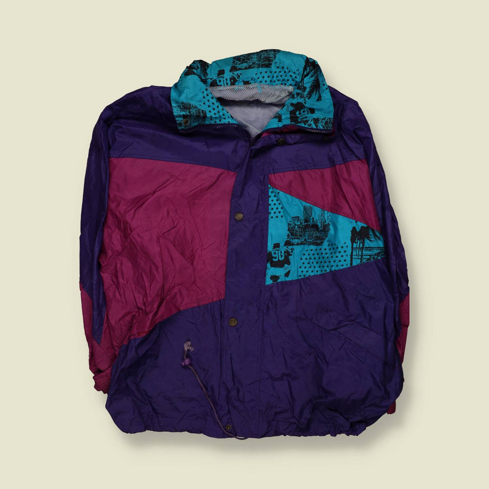 1980s | Schultz | Windbreaker | Purple, Pink & Teal - 4XL