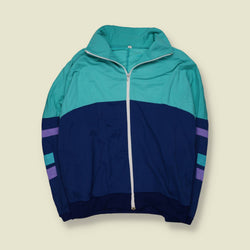 1980s | Track Top | Teal & Navy - XL
