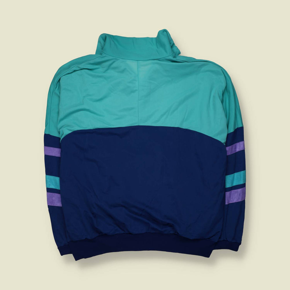 1980s | Track Top | Teal & Navy - XL