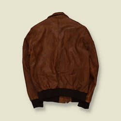 1990s | Aviatrix | Leather Flight Jacket | Tan - S
