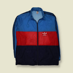 1980s | Adidas | Windbreaker | Blue, Red & Navy - XXL