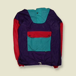 1990s | K-Way | Cagoule | Purple, Teal & Red - 6XL
