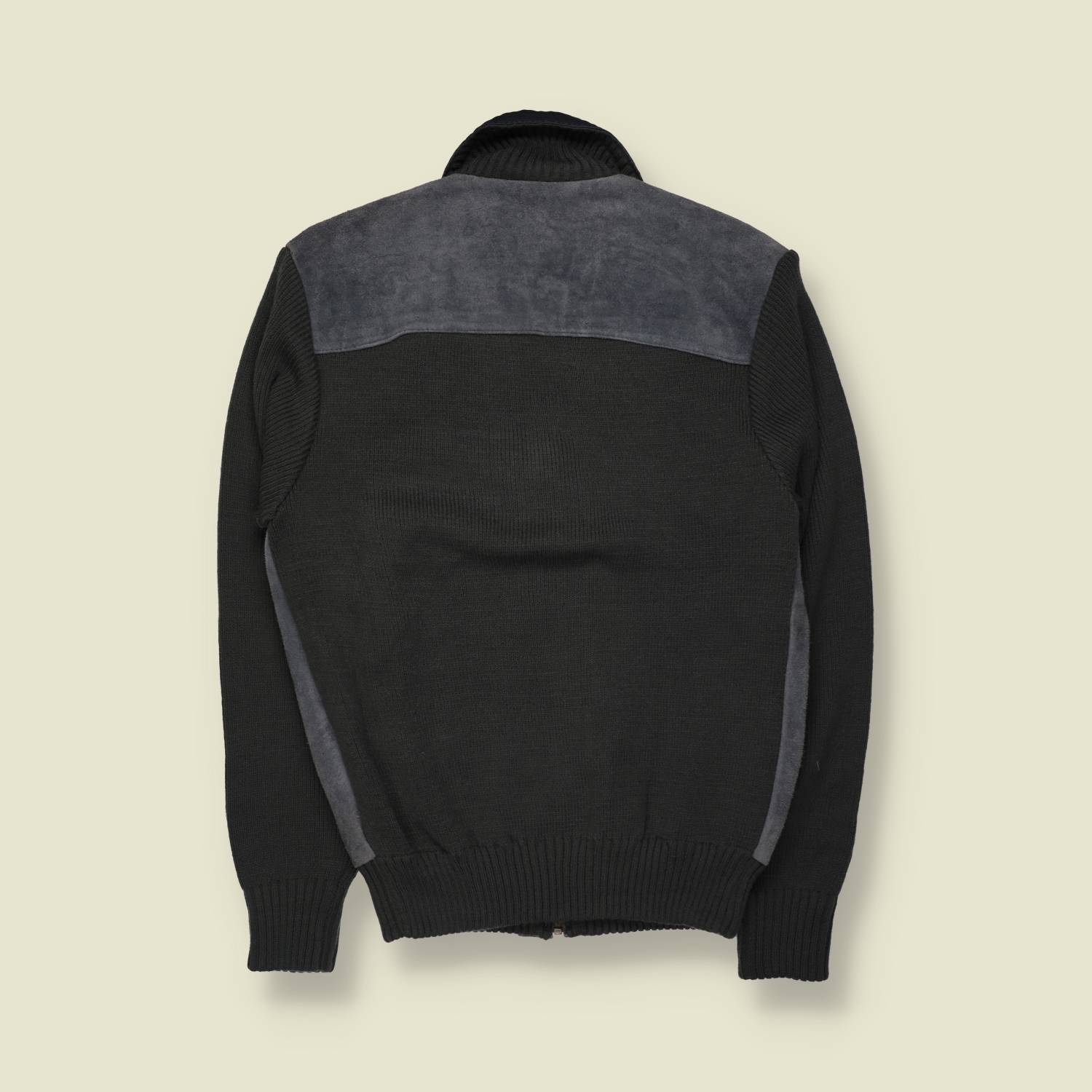 1970s | Emos | Suede & Knit Bomber Jacket | Grey - S