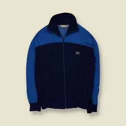 1990s | Puma | Track Top | Navy & Royal Blue - S