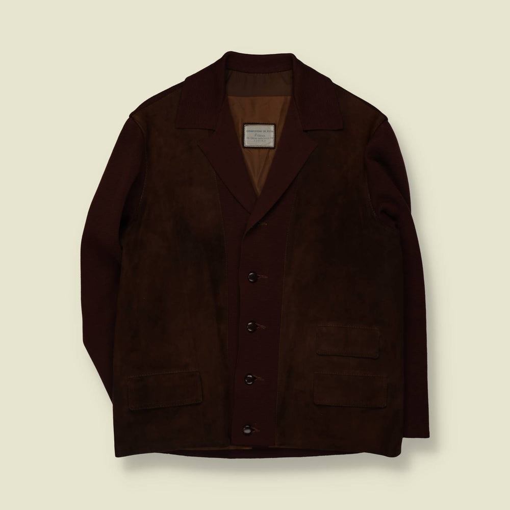 1970s | Confezioni in Pelle | Suede Jacket | Chocolate Brown - Made in Italy - M