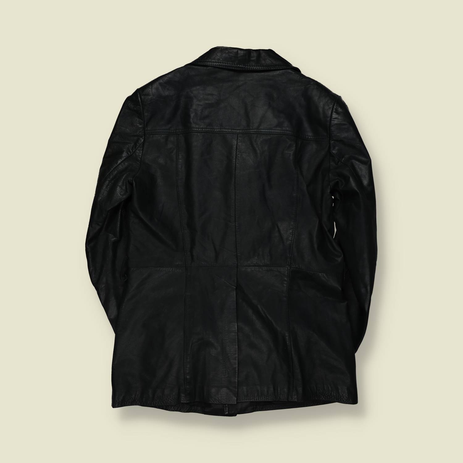 1970s | Leather Safari Jacket | Black - S