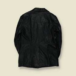 1970s | Leather Safari Jacket | Black - S