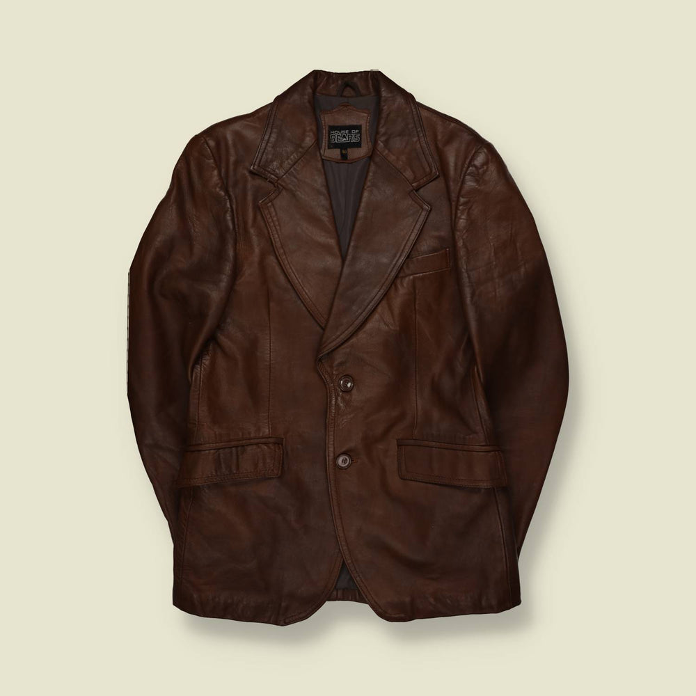 1970s | House of Sears | Leather Blazer | Brown - S