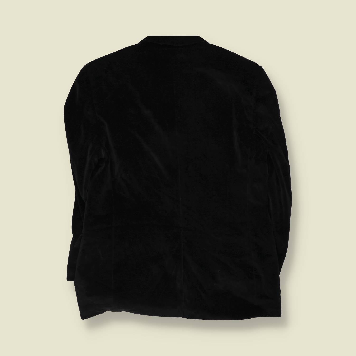 1990s | Duo | Velvet Blazer | Black - L