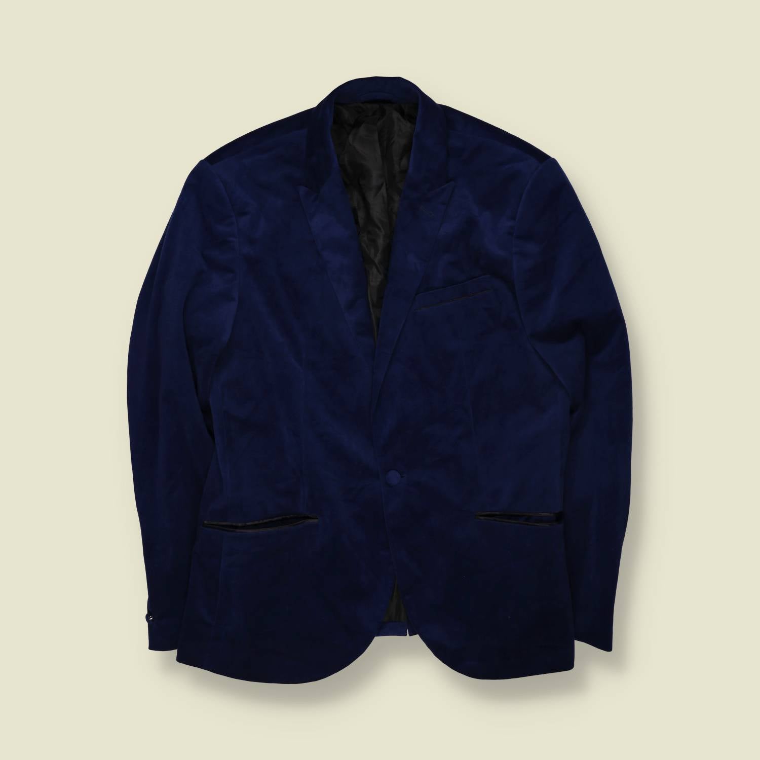 1990s | Angelo Litrico | Velvet Blazer | Navy - L
