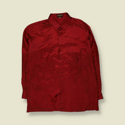 1990s | Bioni | Satin Shirt | Red - XL