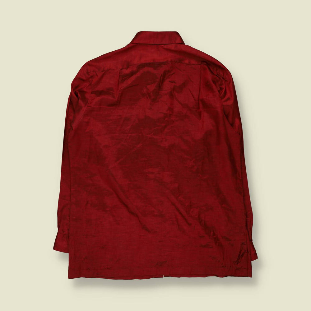 1990s | Bioni | Satin Shirt | Red - XL