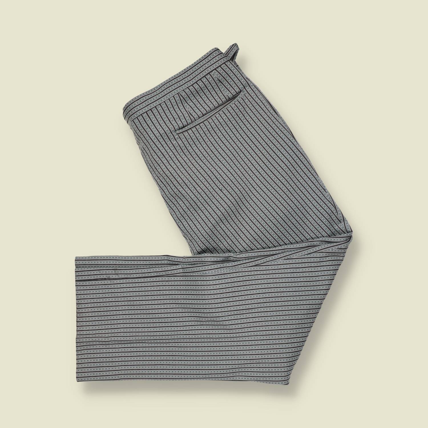 1970s | Croydon | Trousers | Grey Stripe - w36