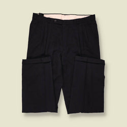 1980s | C&A | Pleated Trousers | Navy - w38