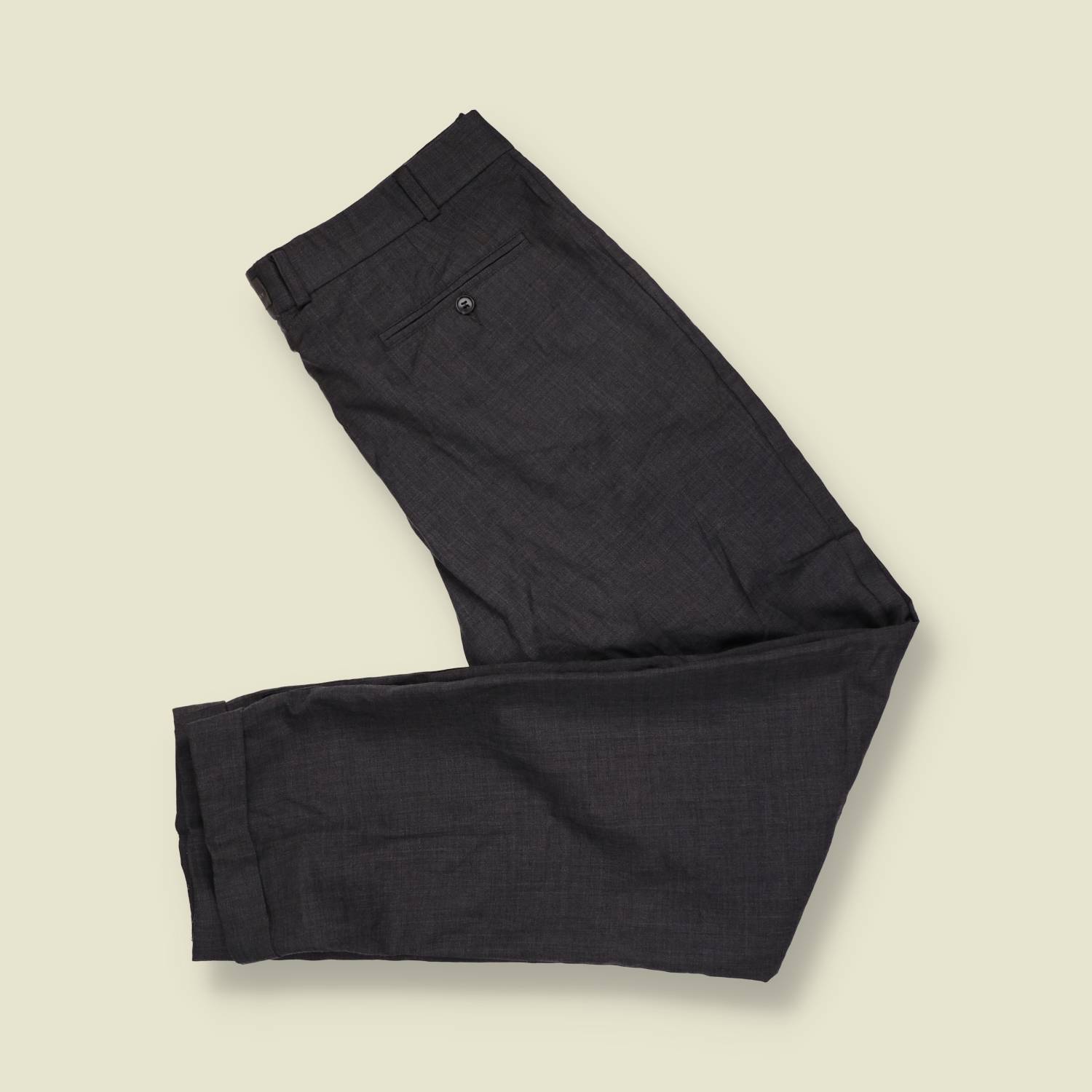 1980s | Pleated Trousers | Charcoal Grey -w36