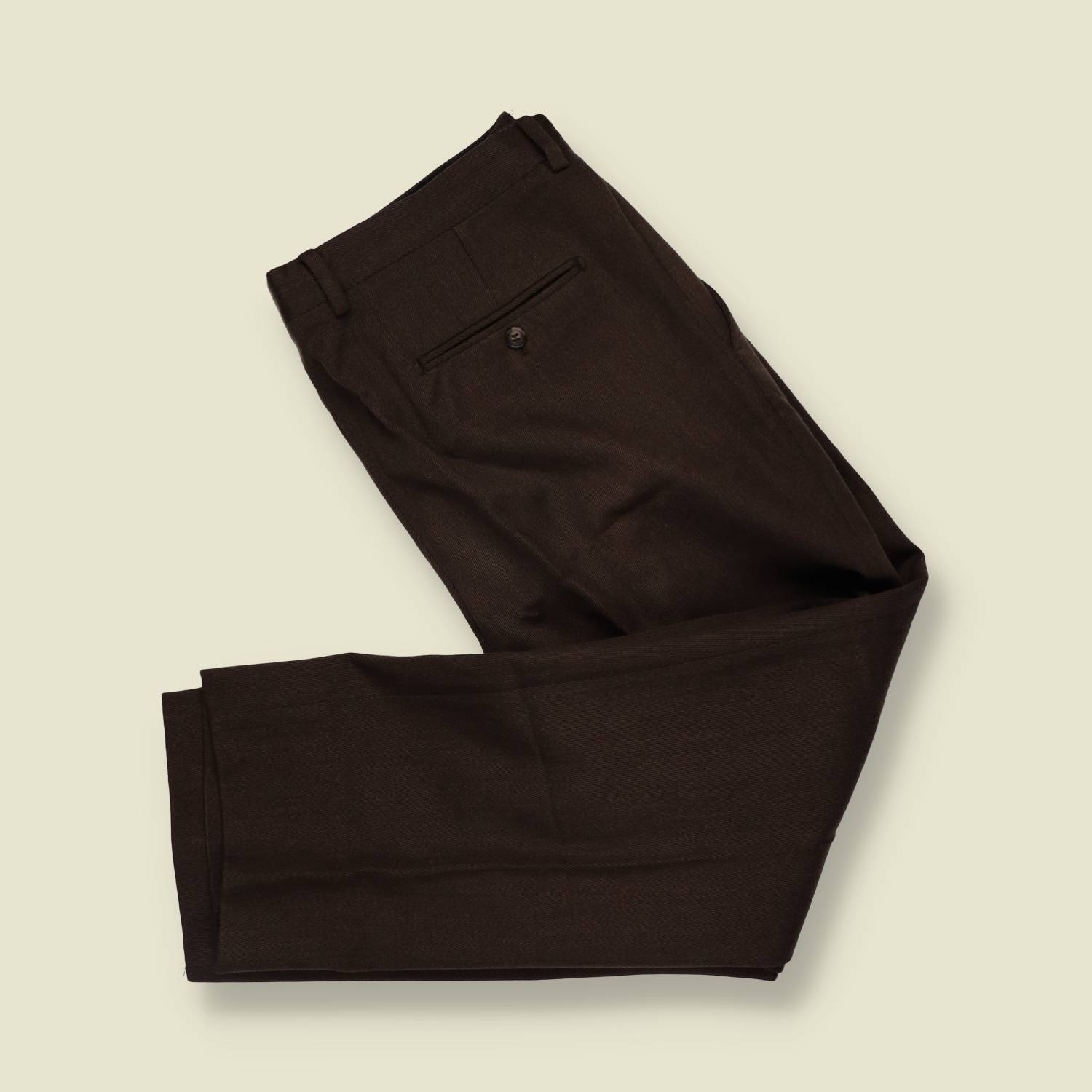 1980s | Lessona | Pleated Trousers | Chocolate Brown - Made in Italy - w36