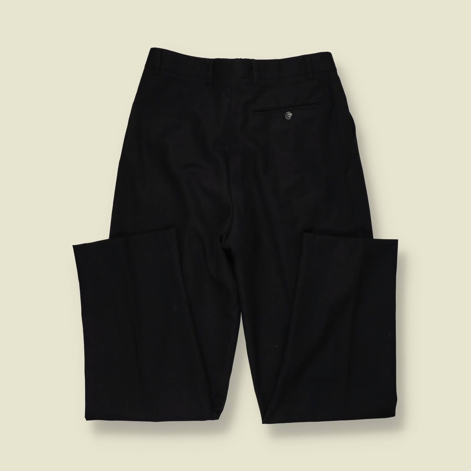 1970s-1980s | Pleated Trousers | Black - Made in Italy - w32