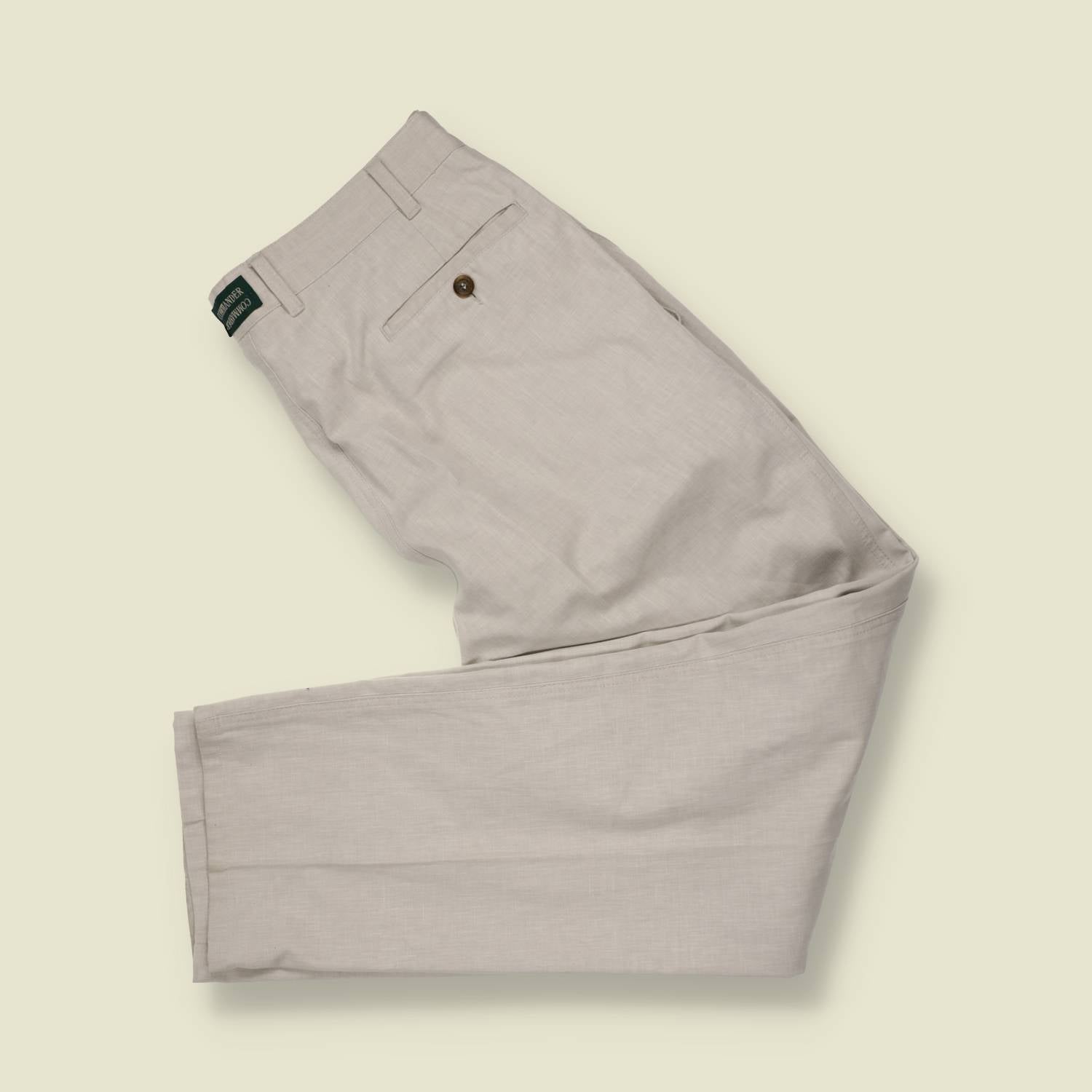 1980s | Pleated Trousers | Stone White - w36