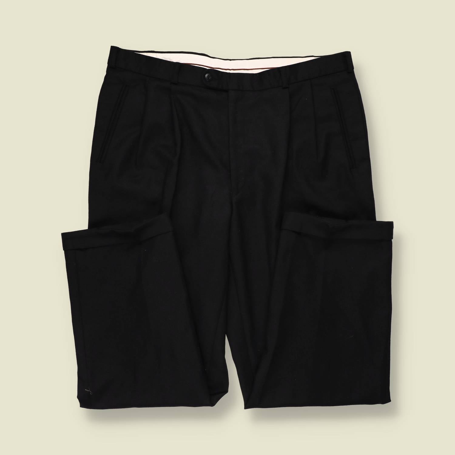 1980s | Westbury | Pleated Trousers | Black - w38