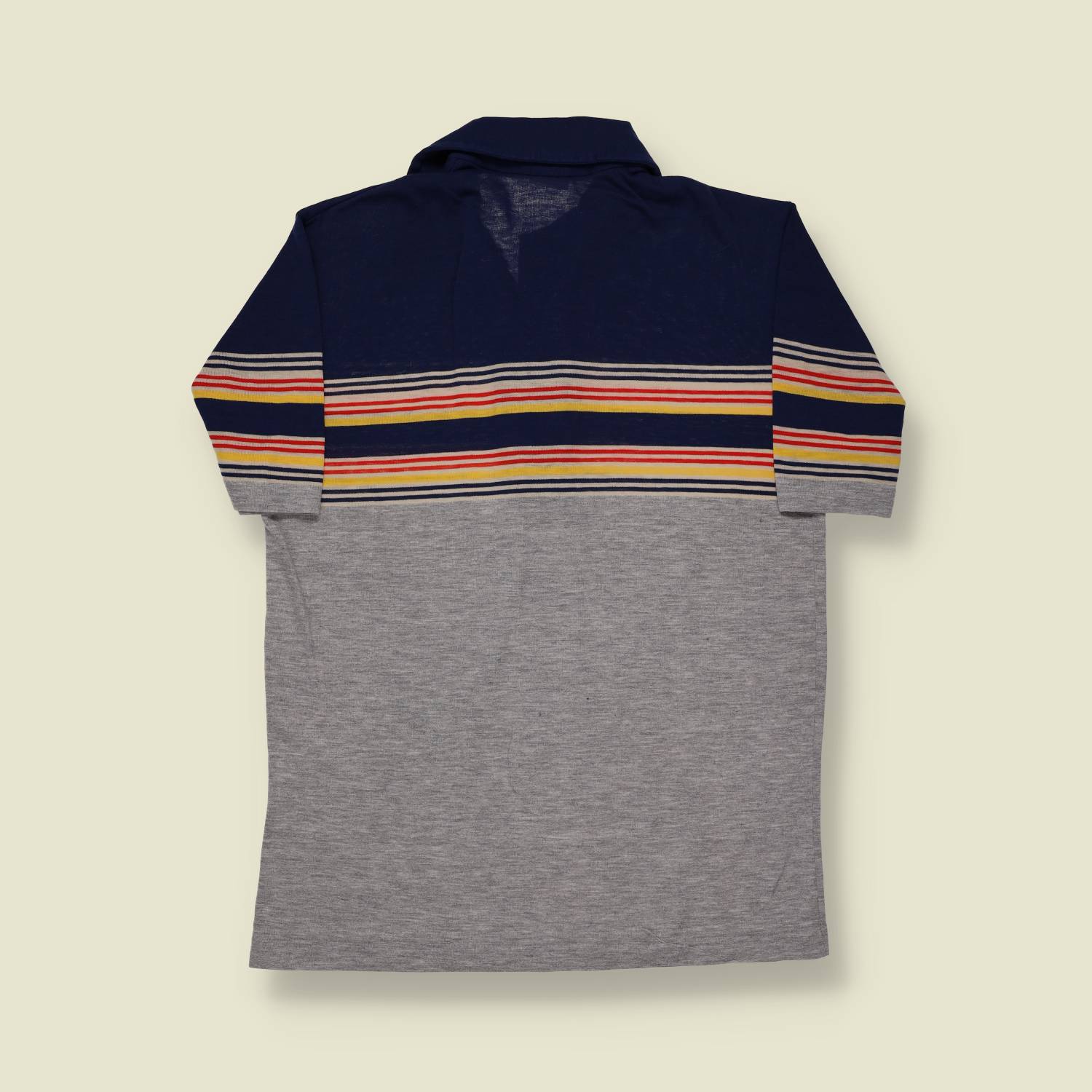 1970s Striped Cotton Polo Top - S/M