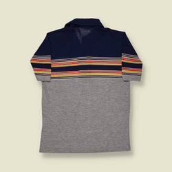 1970s Striped Cotton Polo Top - S/M