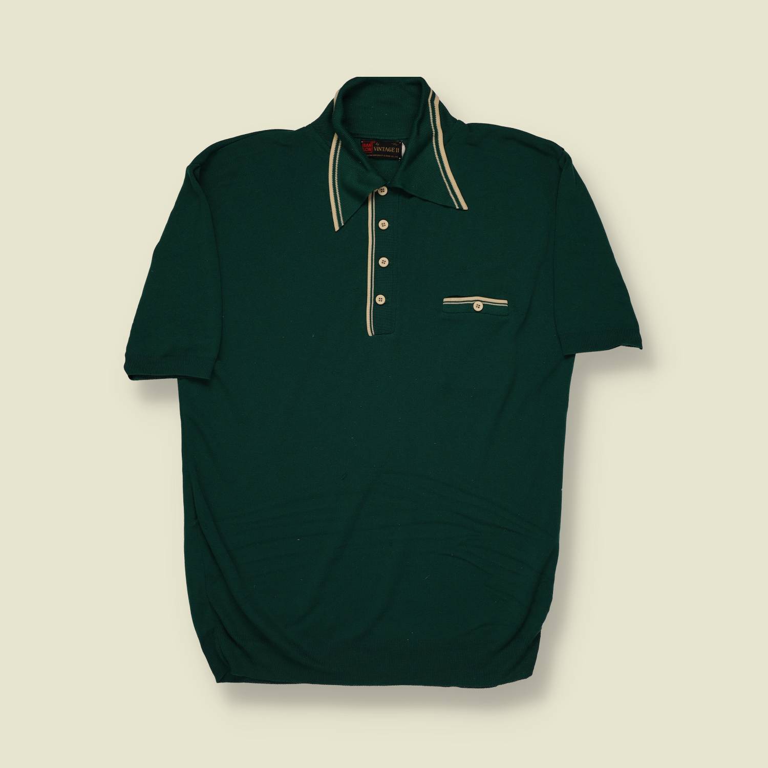 1960s/70s Moss Green Polo Top - M/L