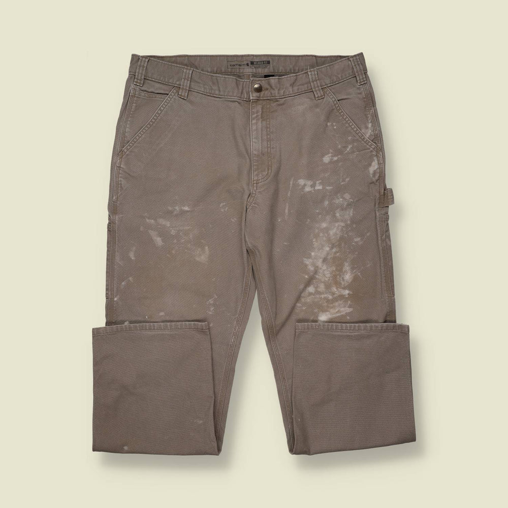 Y2K Thrashed Paint Splattered Distressed Carharrt Jeans - 34"