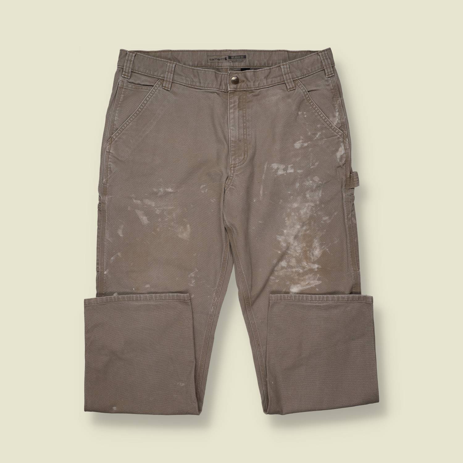 Y2K Thrashed Paint Splattered Distressed Carharrt Jeans - 34"