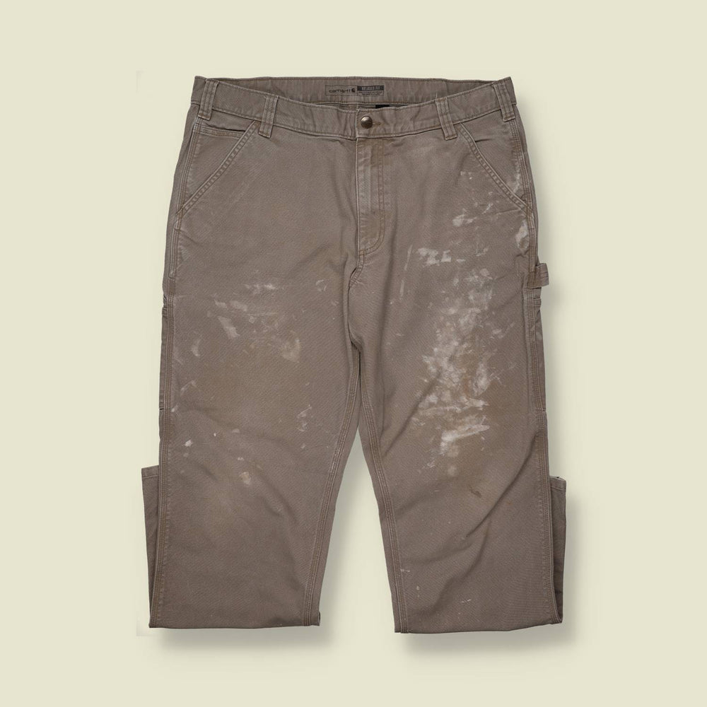 Y2K Thrashed Paint Splattered Distressed Carharrt Jeans - 34"