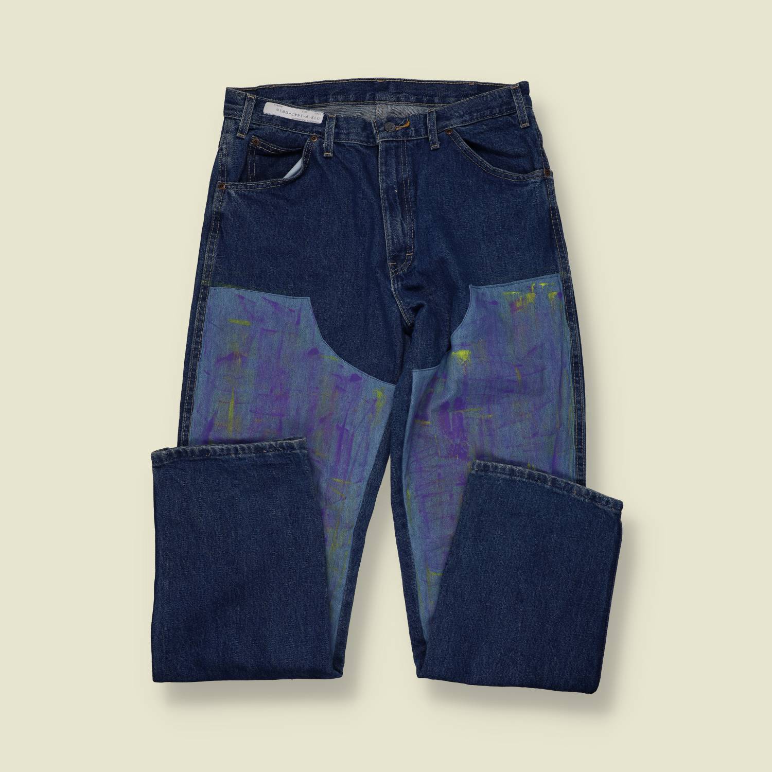 1990s Paint Splattered Double Knee Jeans - 32"