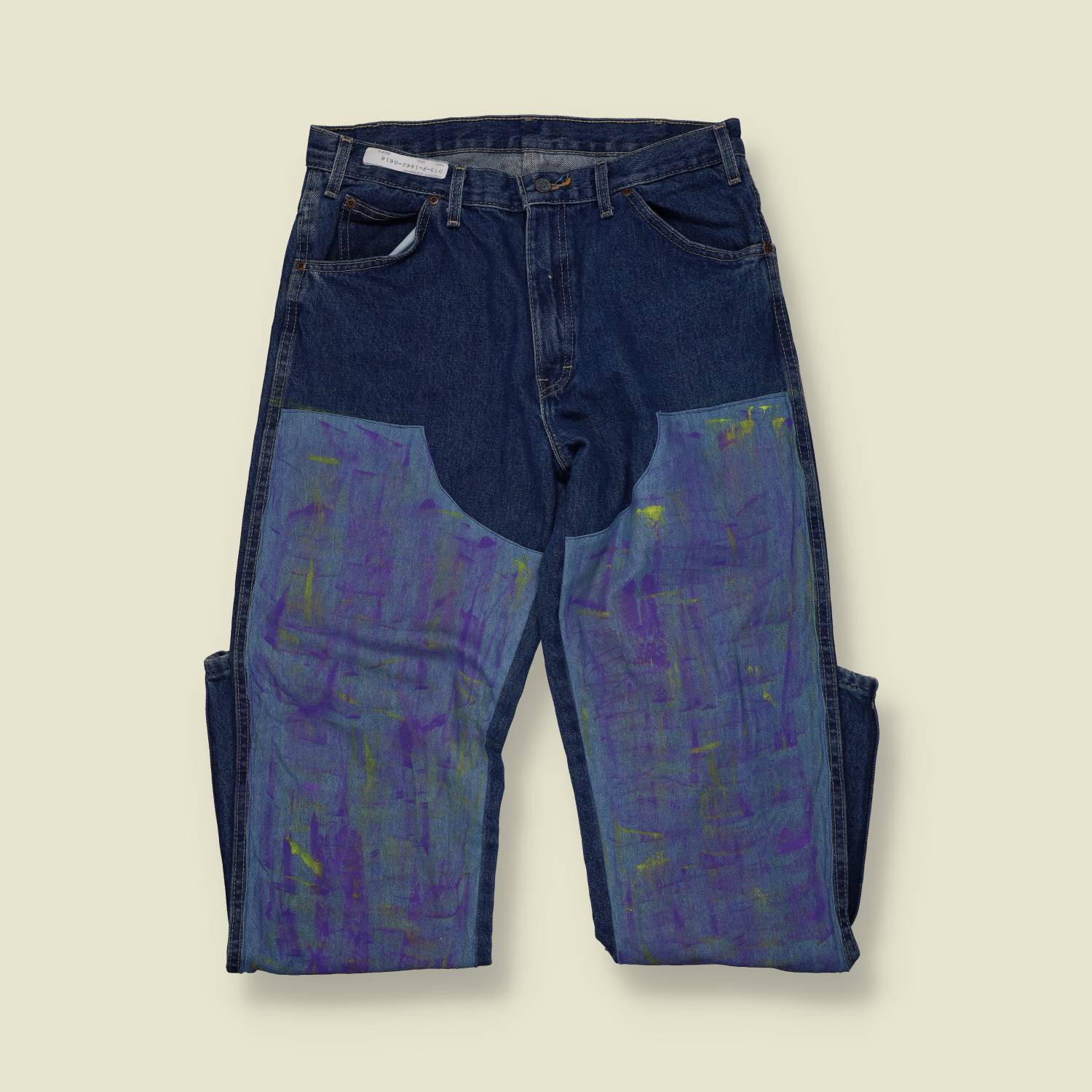 1990s Paint Splattered Double Knee Jeans - 32"