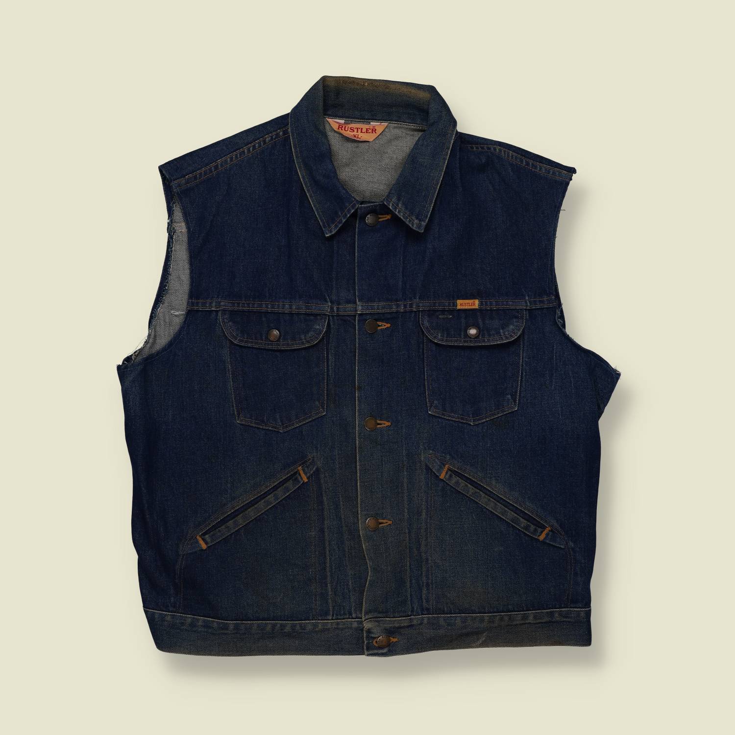 1970s Rustler Denim Vest - XL