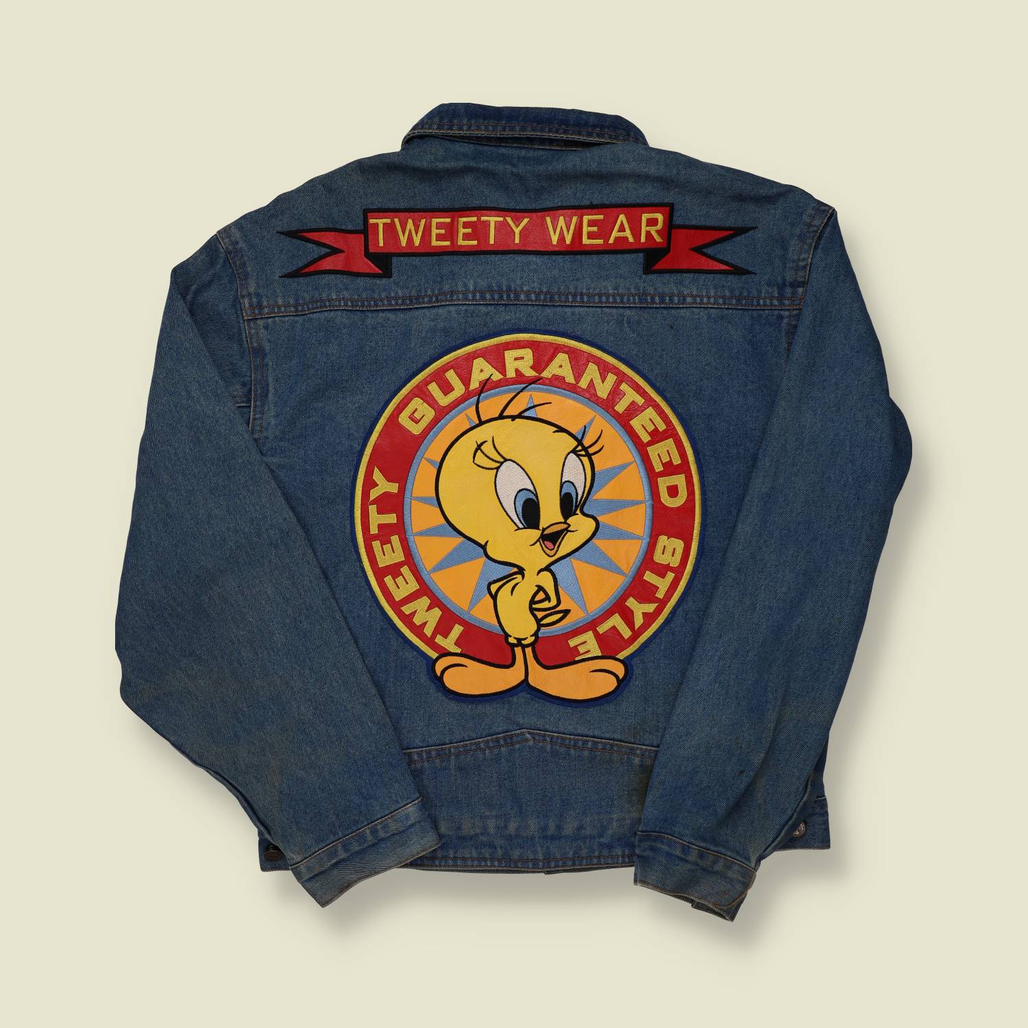 1998 Warner Brothers Looney Tunes Tweety Wear Denim Jacket - M/L