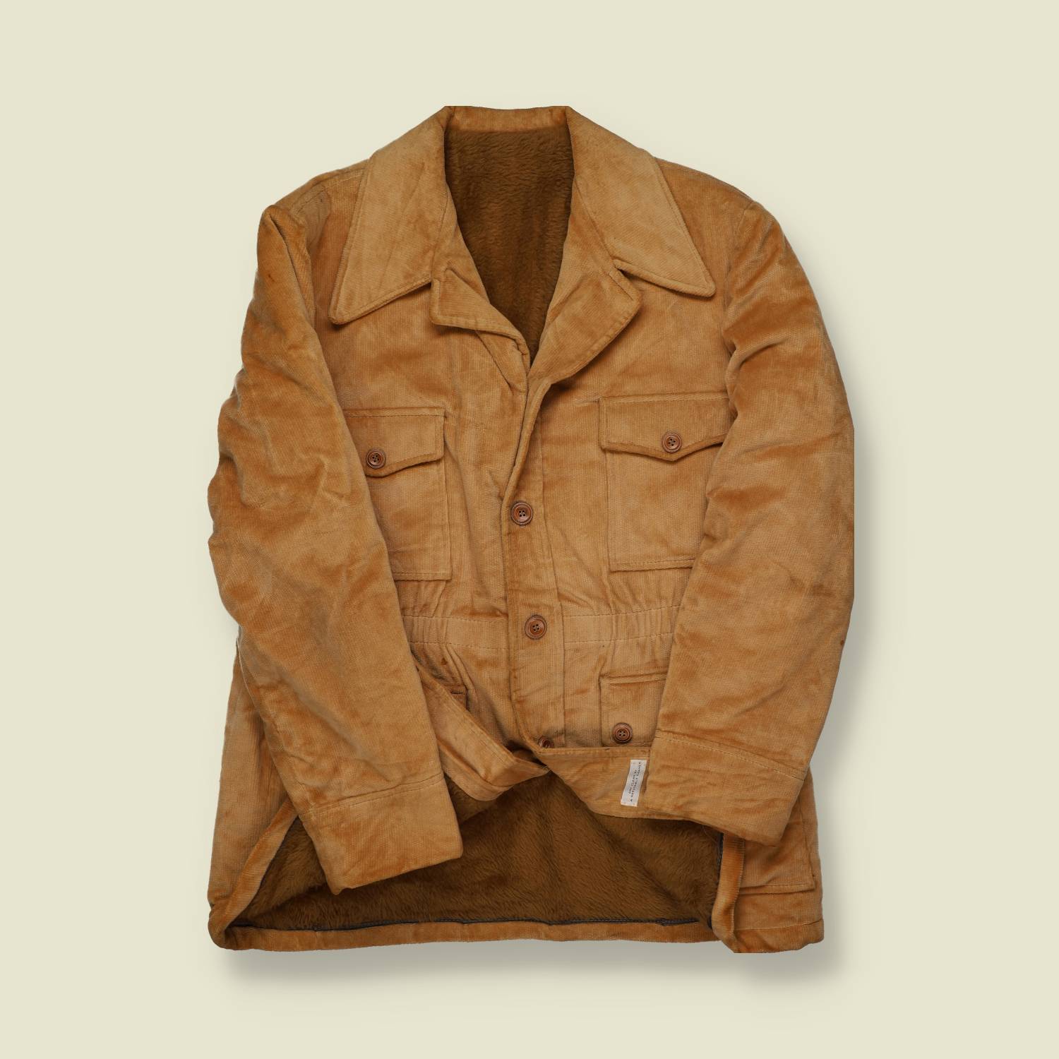 1970s Corduroy Lined Safari / Ranch Coat - M