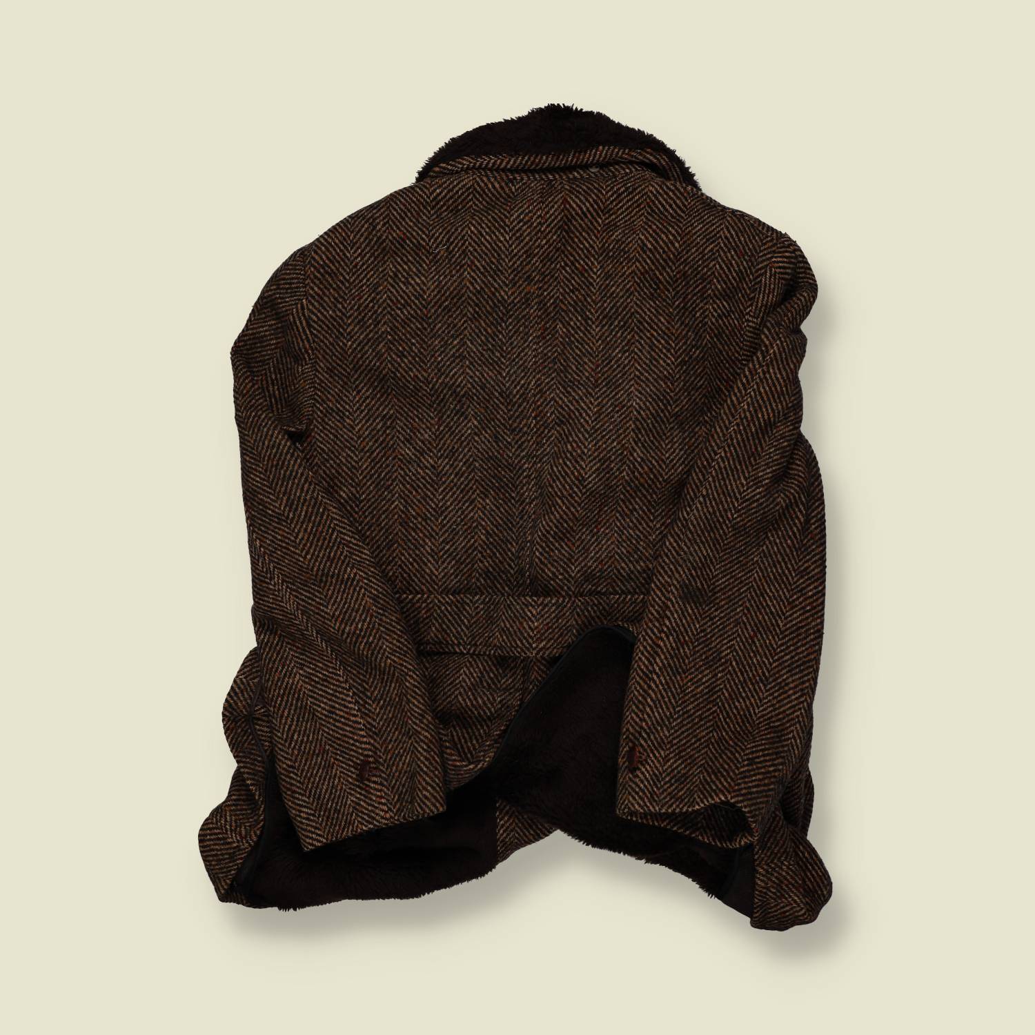 1960s/70s McGregor Herringbone Teddy Lined Coat - M/L