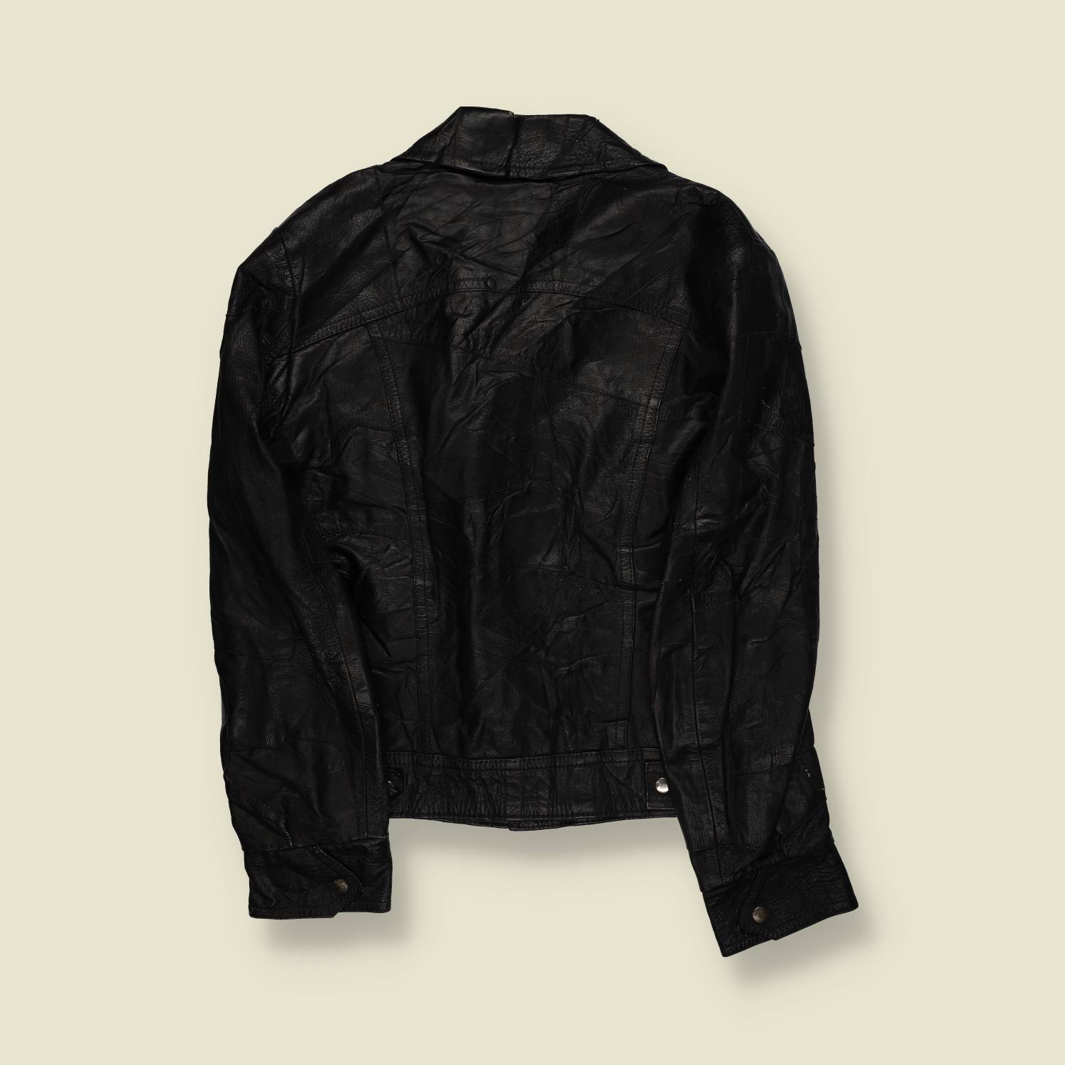 1970s | Gugman | Leather Trucker Jacket | Black – M