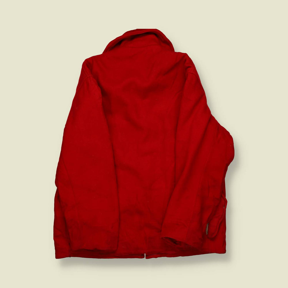1960s | Quilted Wool Work Jacket | Red - L