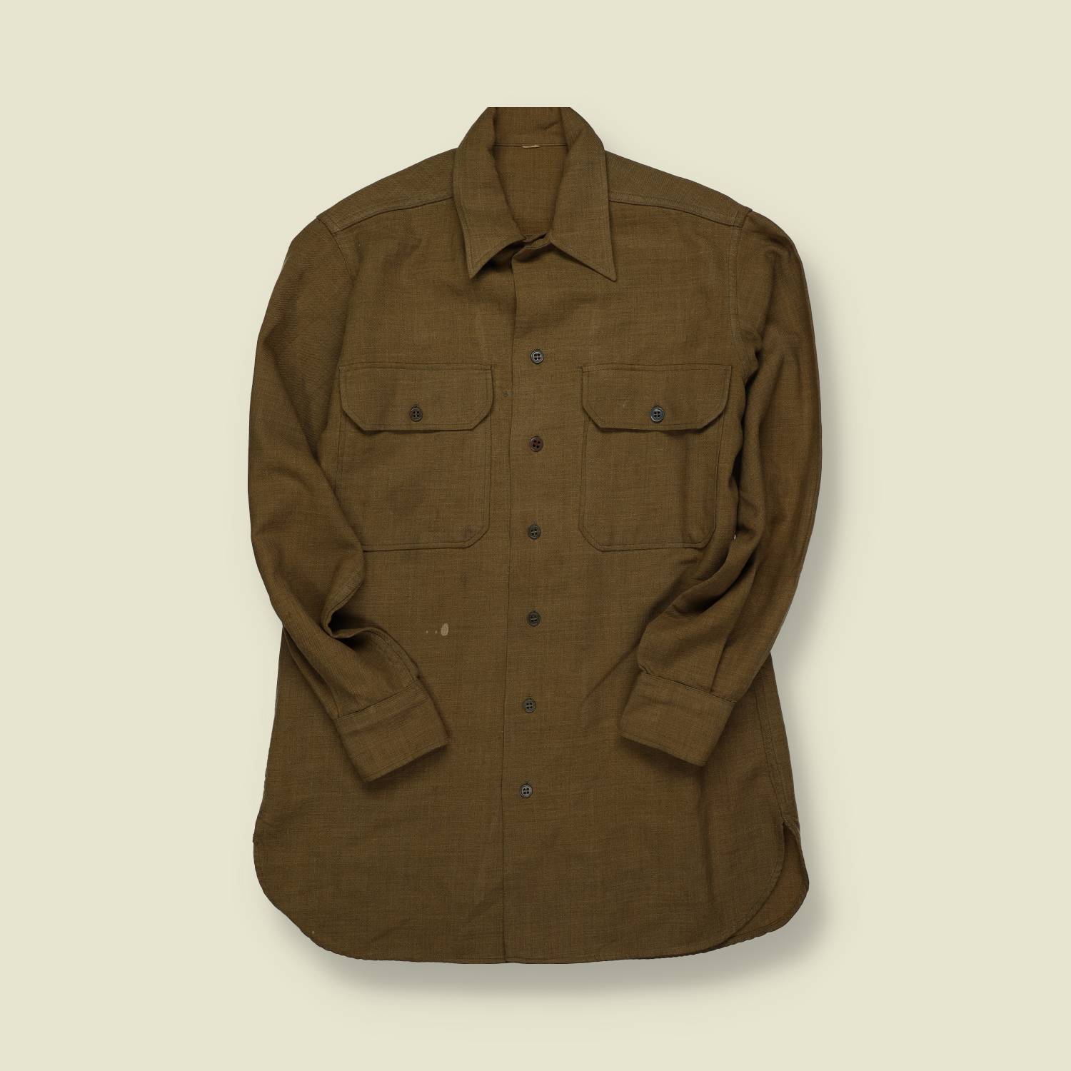 1940s | US Army | WWII Wool Shirt | Brown – S/M