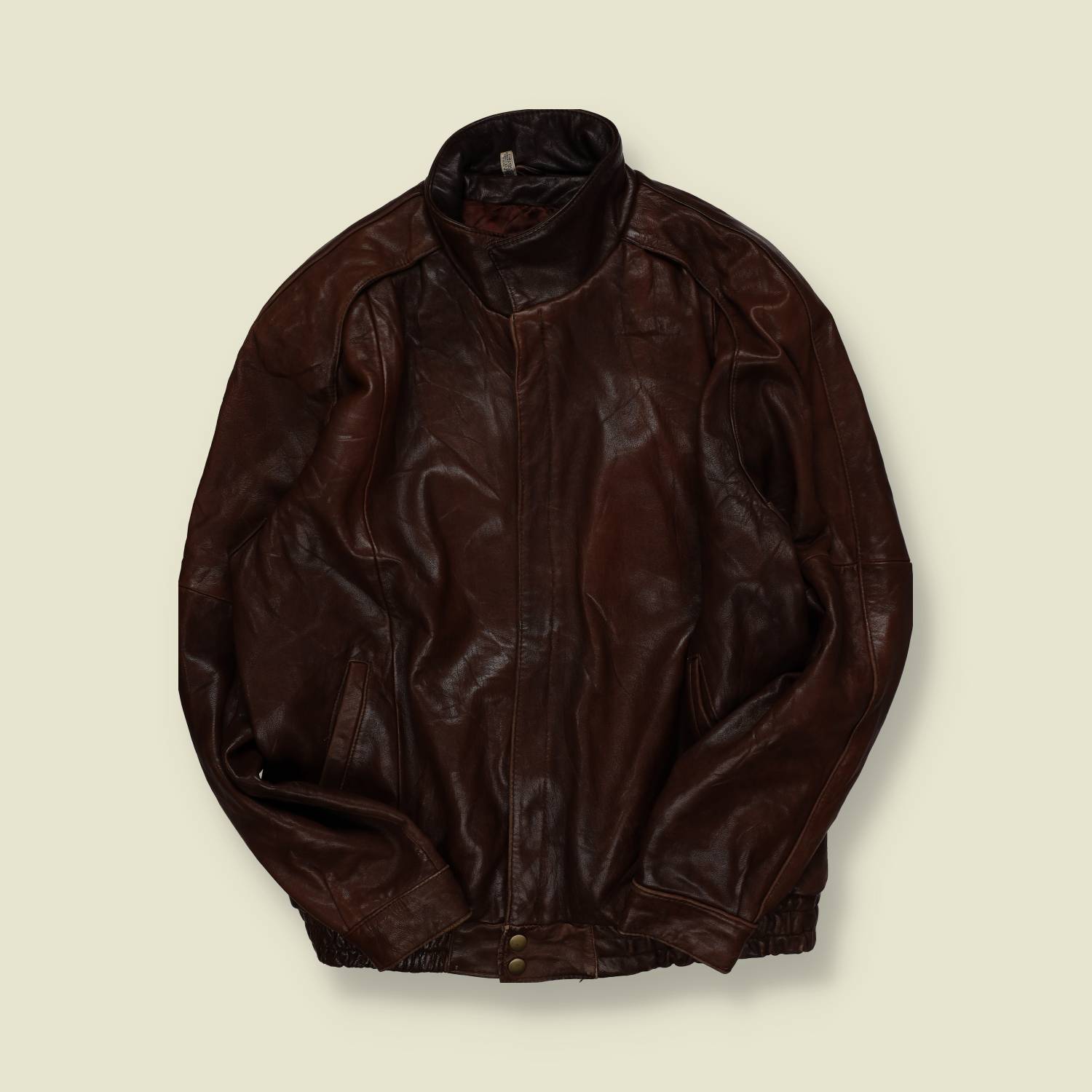 1980s | Dior | Leather Bomber Jacket | Dark Brown – XL